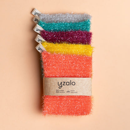 Lot de 5 éponges grattantes lavables