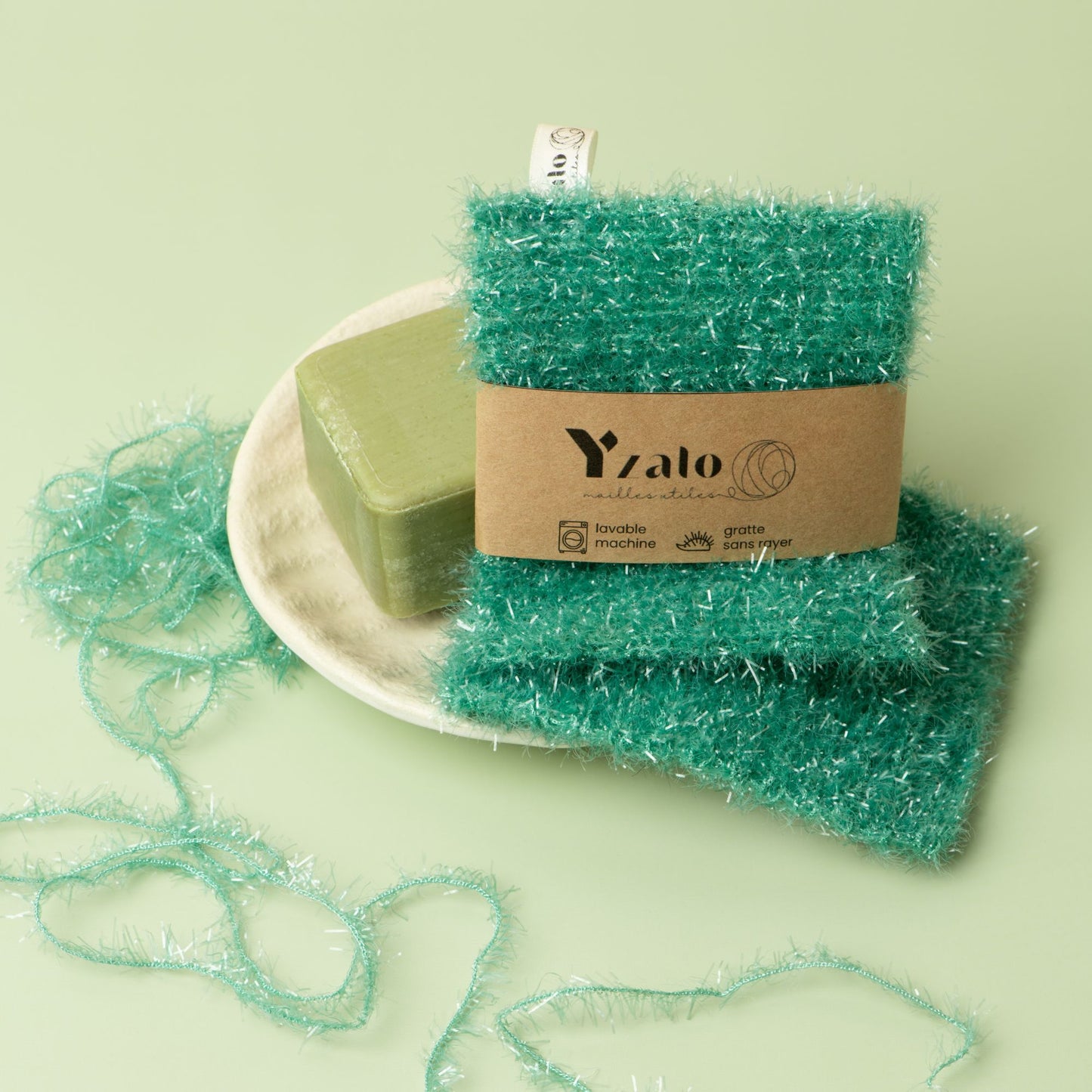 Lot de 3 éponges grattantes lavables PASTEL