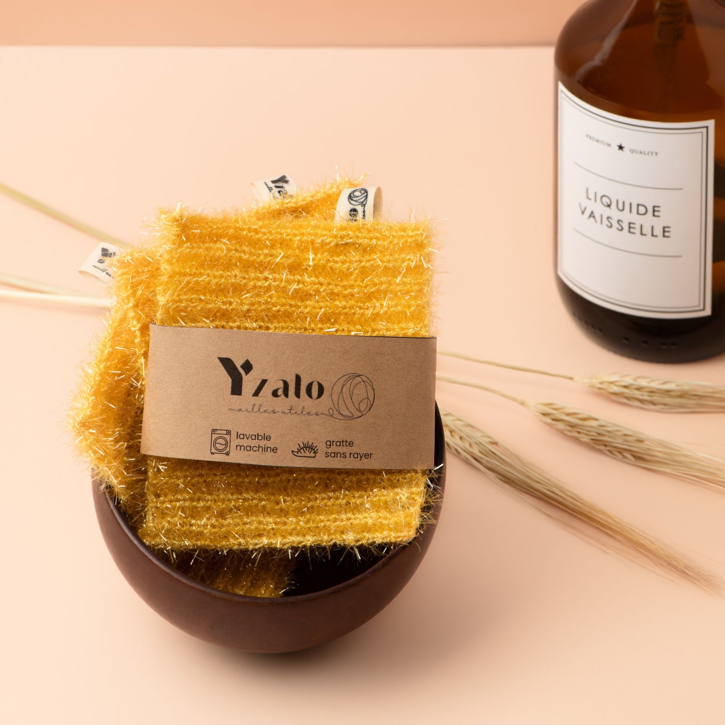 Lot de 3 éponges grattantes lavables PASTEL