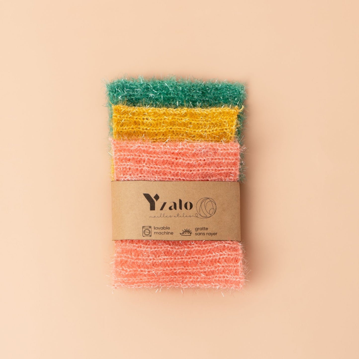 Lot de 3 éponges grattantes lavables PASTEL